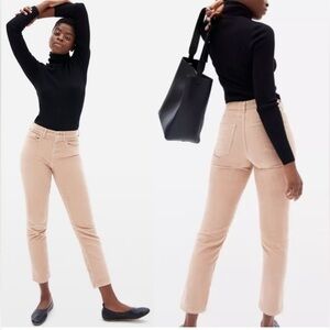 🩷 Everlane Cheeky Straight Slim Corduroy Pant 27 Ankle Cropped Petal Pink S/M
